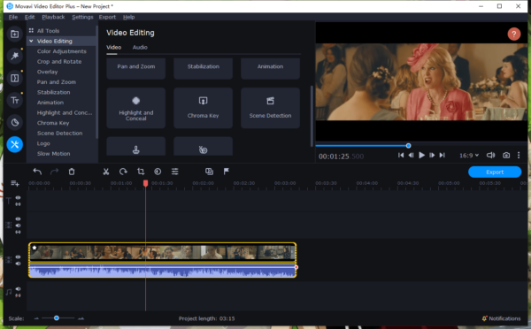 movavi video editor 12 fix blur on a video